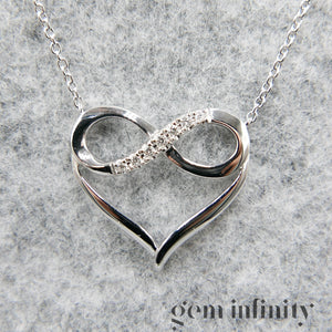 Collier 'amour infini' or gris serti de diamants