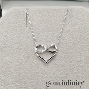 Collier 'amour infini' or gris serti de diamants