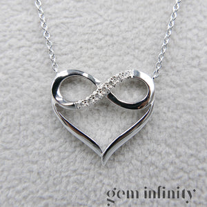 Collier 'amour infini' or gris serti de diamants