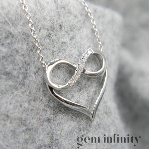 Collier 'amour infini' or gris serti de diamants