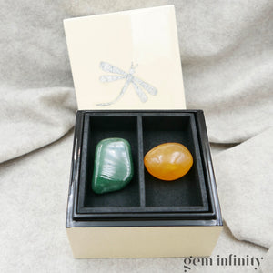 COFFRET CONFIANCE EN SOI, Calcite Orange & Quartz prase