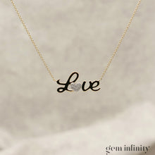 Charger l&#39;image dans la galerie, Collier LOVE or jaune et diamants
