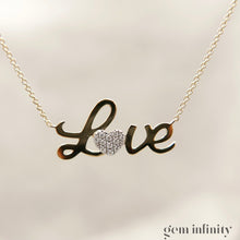 Charger l&#39;image dans la galerie, Collier LOVE or jaune et diamants
