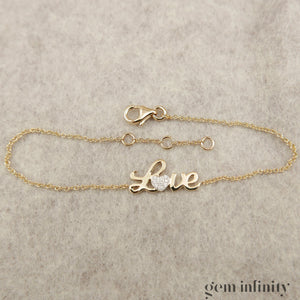 Bracelet LOVE or jaune et diamants