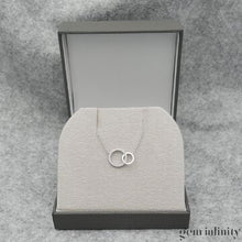 Charger l&#39;image dans la galerie, Collier or gris double cercles et diamants
