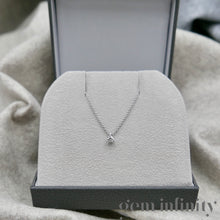 Charger l&#39;image dans la galerie, Collier solitaire diamant or gris
