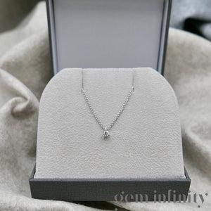 Collier solitaire diamant or gris