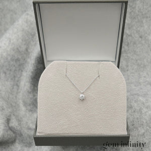 Collier solitaire diamant or gris