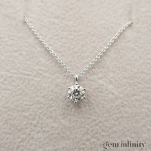 Charger l&#39;image dans la galerie, Collier solitaire diamant or gris
