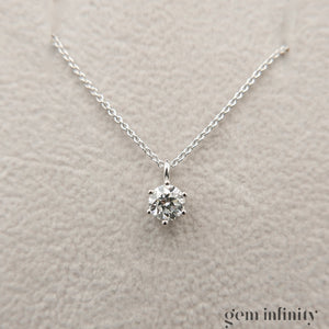 Collier solitaire diamant or gris