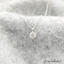 Charger l&#39;image dans la galerie, Collier solitaire diamant or gris
