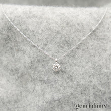 Charger l&#39;image dans la galerie, Collier solitaire diamant or gris
