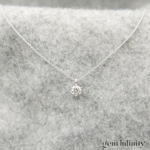 Collier solitaire diamant or gris