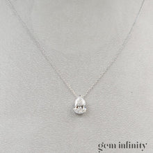 Upload image to gallery, White gold necklace, large pear shape diamond 2.86 ct
