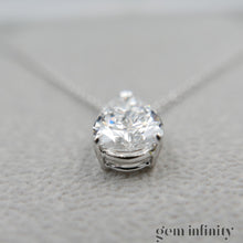 Upload image to gallery, White gold necklace, large pear shape diamond 2.86 ct
