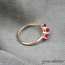 Charger l&#39;image dans la galerie, Bague or rose et rubis
