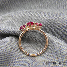 Charger l&#39;image dans la galerie, Bague or rose et rubis
