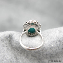 Charger l&#39;image dans la galerie, Bague platine, turquoise et diamants
