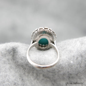 Bague platine, turquoise et diamants