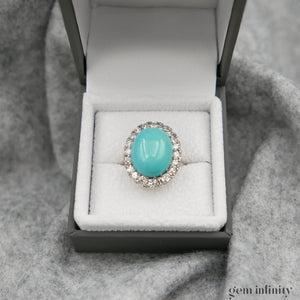 Bague platine, turquoise et diamants