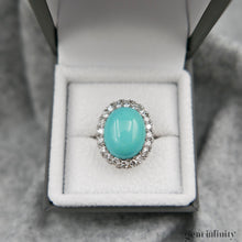 Charger l&#39;image dans la galerie, Bague platine, turquoise et diamants
