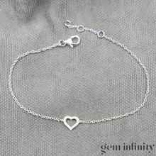 Charger l&#39;image dans la galerie, Bracelet coeur or gris et diamants
