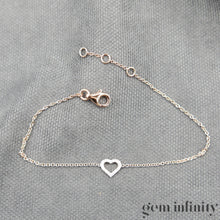 Charger l&#39;image dans la galerie, Bracelet coeur or rose et diamants
