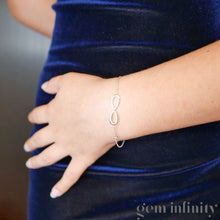 Charger l&#39;image dans la galerie, Bracelet Eternity or gris et diamant
