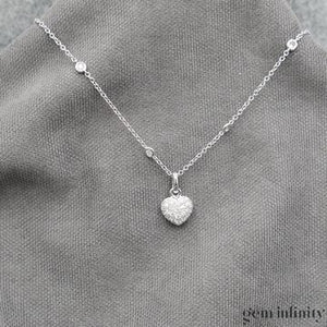 Collier pendentif or gris et diamants