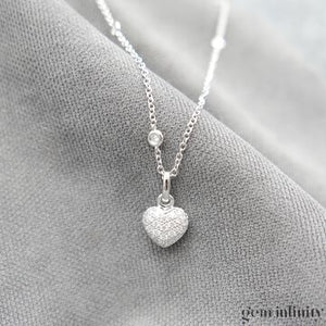 Collier pendentif or gris et diamants