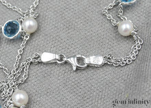 Charger l&#39;image dans la galerie, Collier or gris, topazes et perles
