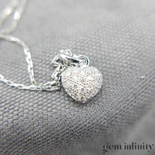 Charger l&#39;image dans la galerie, Collier pendentif coeur or gris et diamants
