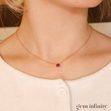 Charger l&#39;image dans la galerie, Collier or rose et cabochon rond de rubis
