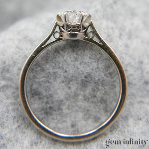 bague solitaire or gris et diamant