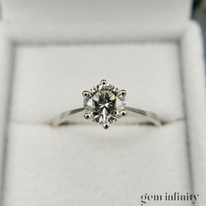 White gold and diamond solitaire