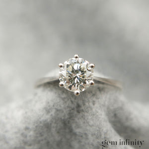 White gold and diamond solitaire