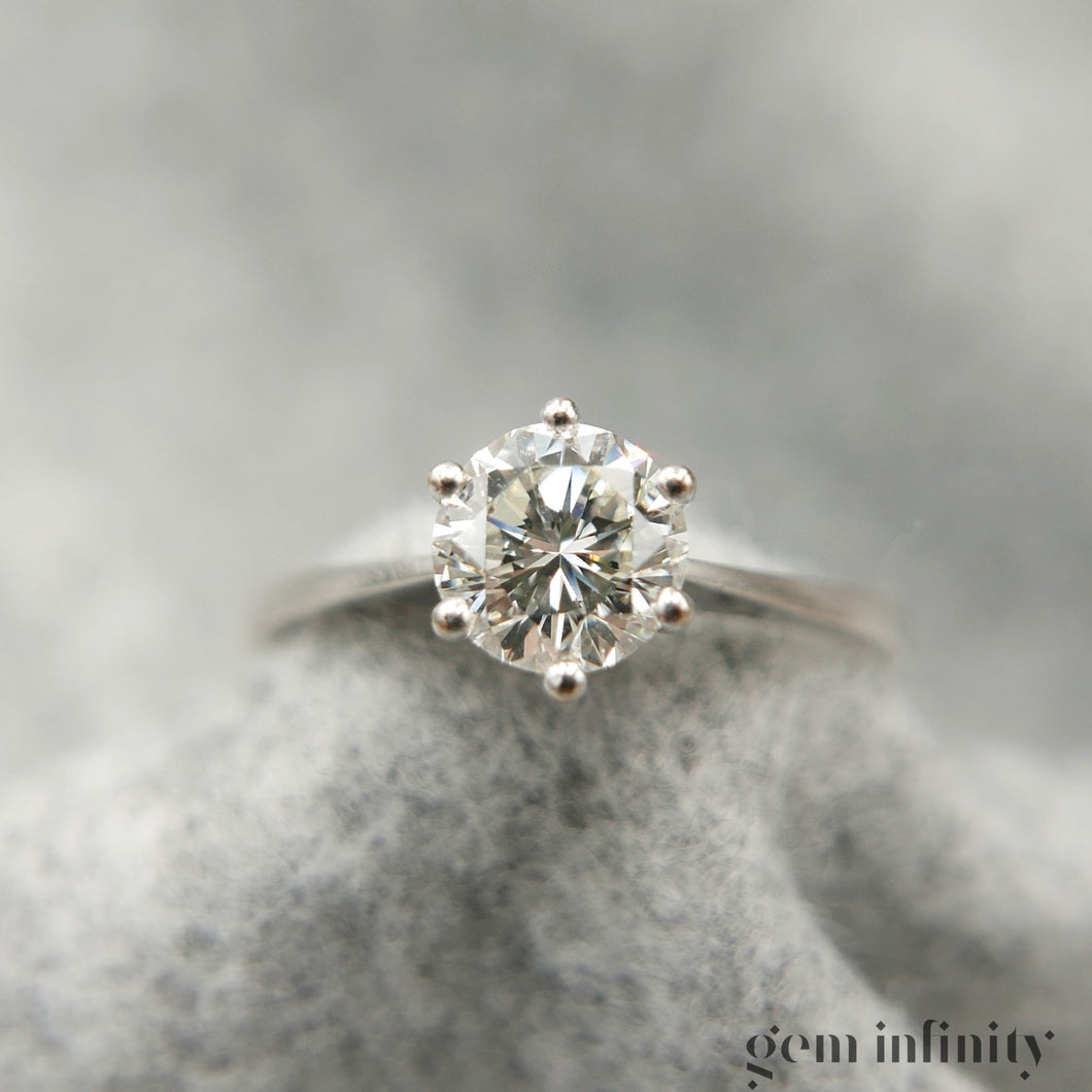 White gold and diamond solitaire