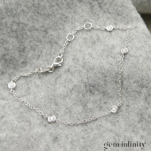 Bracelet or gris et diamants