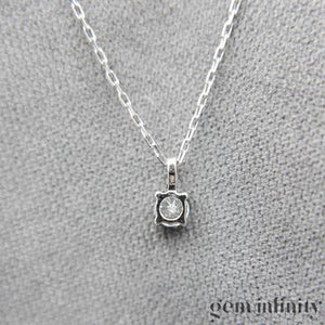 Collier solitaire diamant or gris