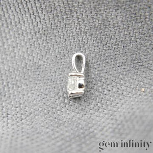 Collier solitaire diamant or gris