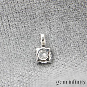 Collier solitaire diamant or gris