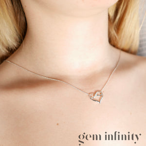 Collier 'amour infini' or gris serti de diamants