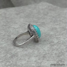 Charger et lire la vidéo dans la visionneuse de la Galerie, Bague platine, turquoise et diamants
